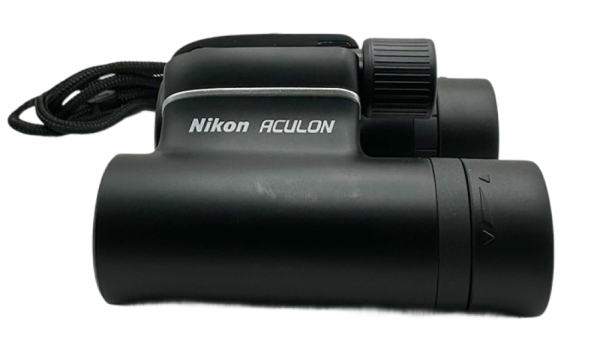 Nikon Aculon T01 Binoculars sports optics, compact black design with strap, ideal for outdoor activities.