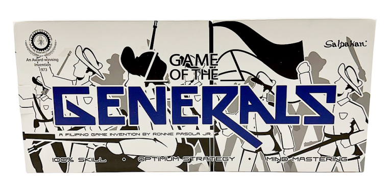 Caja del juego Game of the Generals ideal para jugar de 2, enfocándose en estrategia y habilidades mentales.
