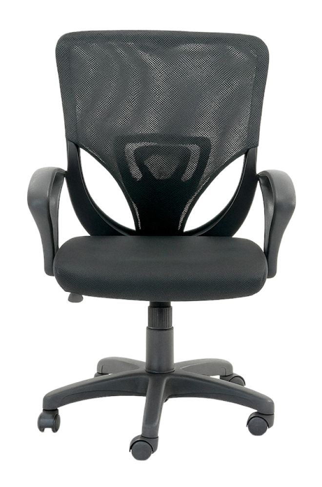 Silla de oficina ergonómica con malla negra, ideal como sillas escritorio para mayor comodidad y soporte lumbar.