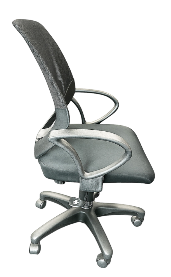 Silla de oficina ergonómica con respaldo de malla y ruedas, ideal como sillas escritorio para espacios de trabajo modernos.