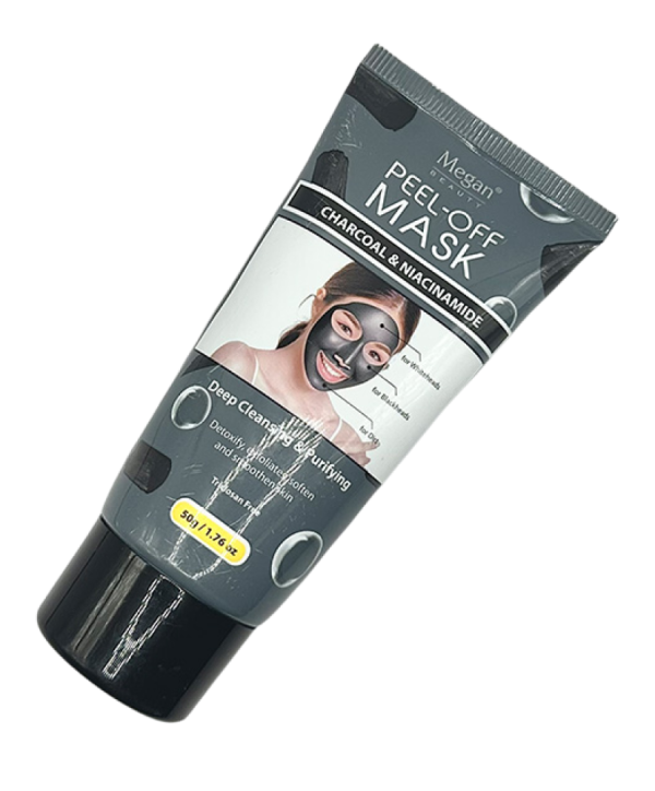 Megan Mascarilla Peel-Off de Carbón para eliminar puntos negros y limpiar profundamente el rostro.