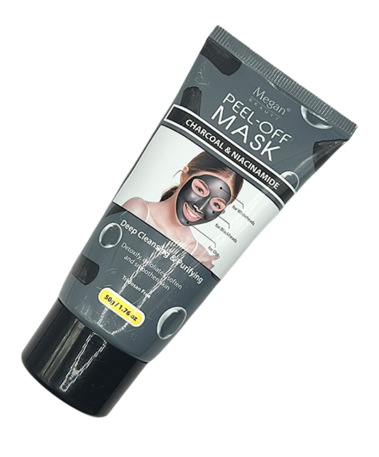 Megan Mascarilla Peel-Off de Carbón para eliminar puntos negros y limpiar profundamente el rostro.