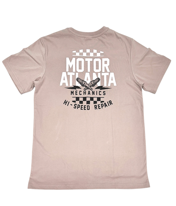 FunTee Motor Atlanta Shirt with graphic text, ideal travel clothing for style and comfort on the go.