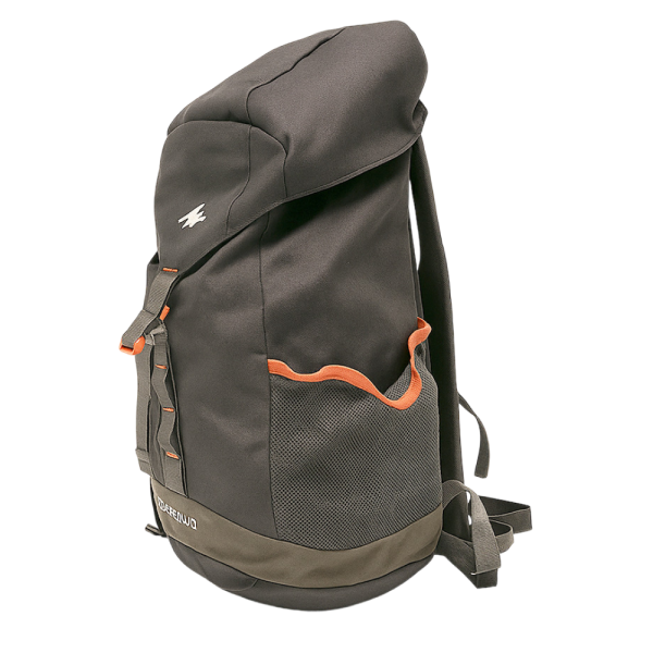 Mochila montaña Quechua Arpenaz color gris, ideal para senderismo y actividades al aire libre.