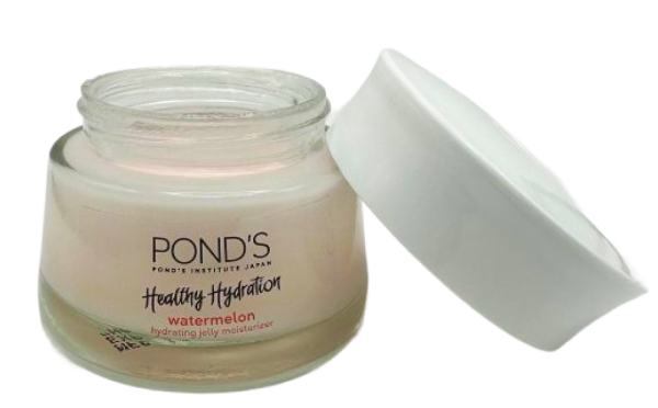 Pond's Vandmelon Gel-Fugtighedscreme, bedst ansigtscreme til fugtgivende pleje, åben krukke.