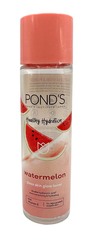 Botella de Tónico hidratante de sandía Pond’s, ideal para rutinas y productos de skincare.