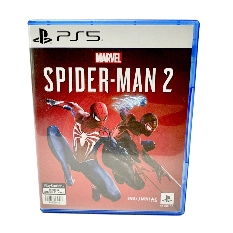 Portada del juego Marvel Spider-Man 2 para PlayStation 5, mostrando a dos superhéroes en acción.