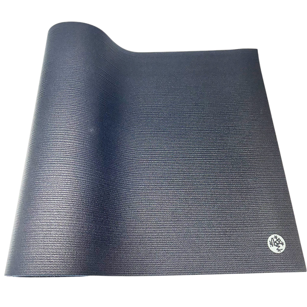 Manduka PROlite pilates mat in dark blue, textured surface, durable and supportive for workouts.