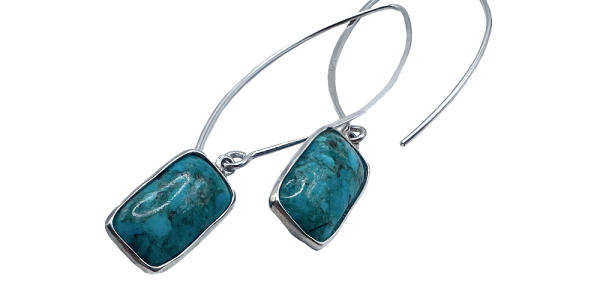 Pendientes Colgantes de Plata con Turquesa - Image 3