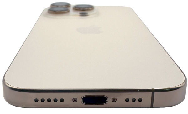 iPhone 16 Pro in white finish, highlighting the sleek design and camera of the latest Apple phones.