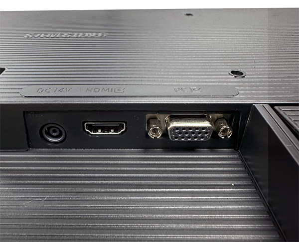 Back panel ports of Samsung monitor Samsung S3 24", showing HDMI, VGA, and power input connections.