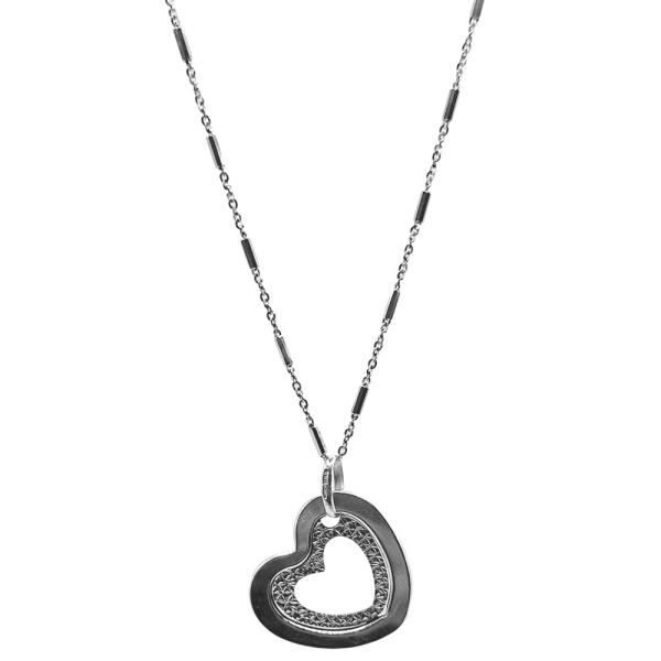 Collar con colgante en forma de corazón, joyas elegantes ideales para regalo o uso diario.